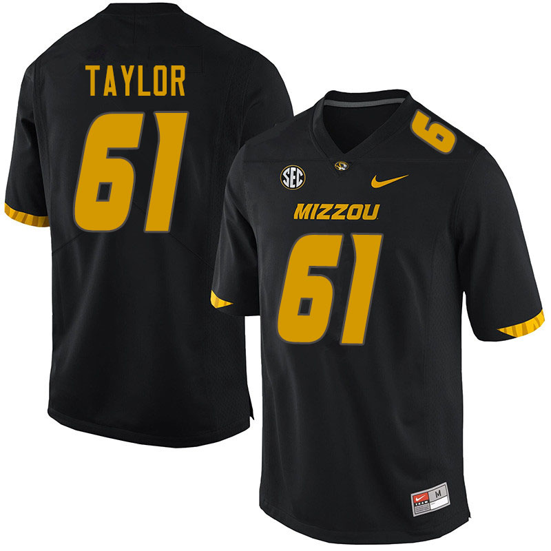Men #61 Richard Taylor Missouri Tigers College Football Jerseys Sale-Black - Click Image to Close
